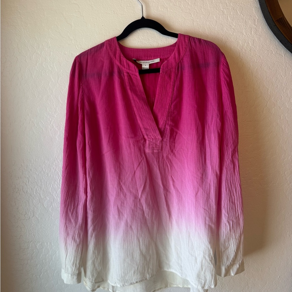Diane Von Furstenberg Pink Relaxed Long Sleeve Blouse